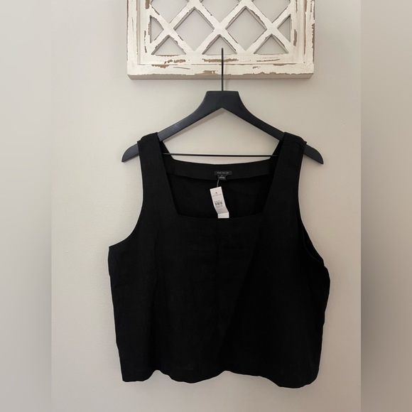 New Ann Taylor Square Neck Tank Top/Blouse In Black Size LT - Picture 3 of 9